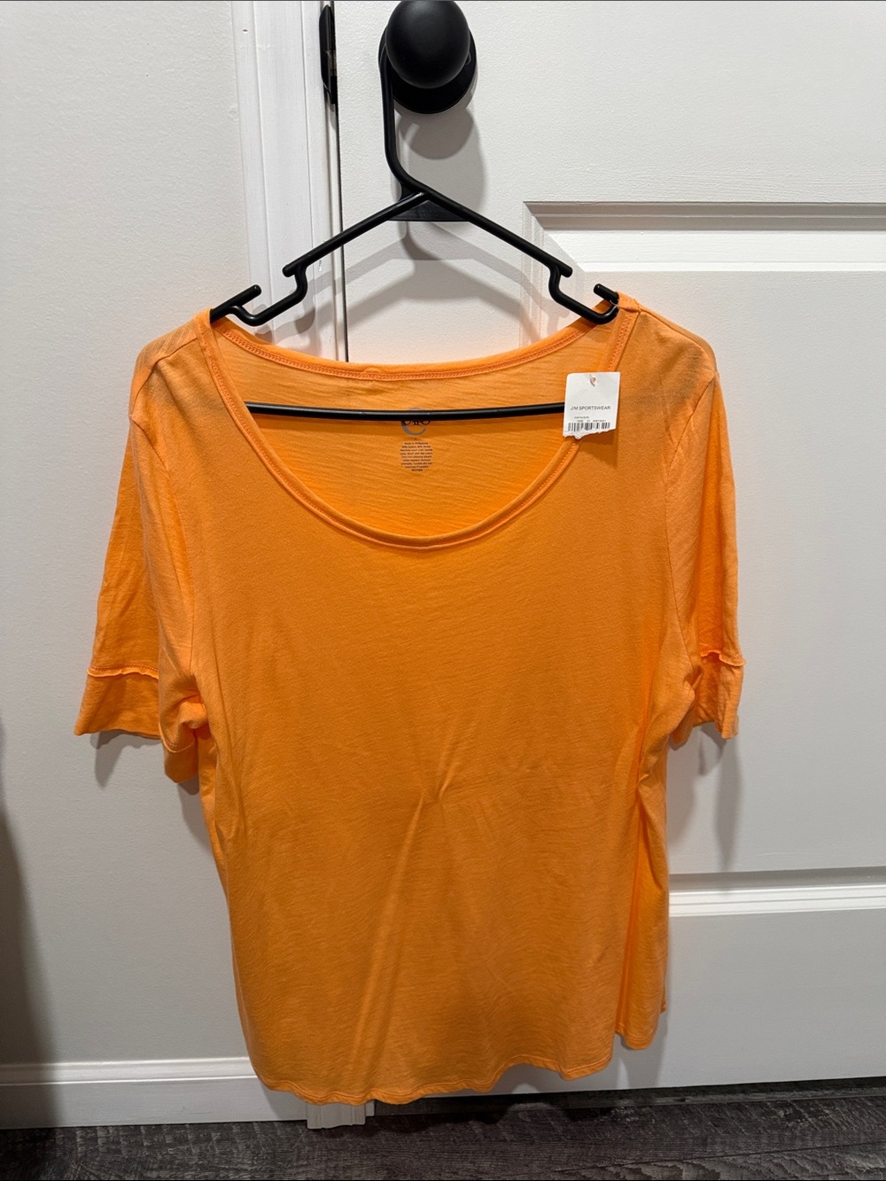 Cato Bright Orange Scoop Neck Short Sleeve Top